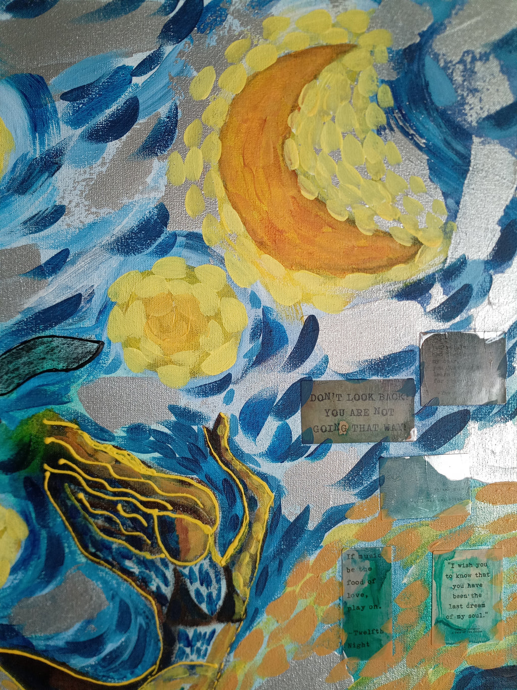 Vent de Beauté et de Liberté – Toile 60x60 cm | Acrylique, Techniques Mixtes & Collage